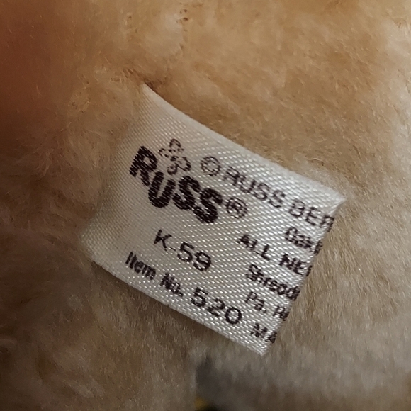 Russ Bear Surf Stuffed Animal 8in Vinatage 1979 - Picture 7 of 9